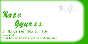 mate gyuris business card